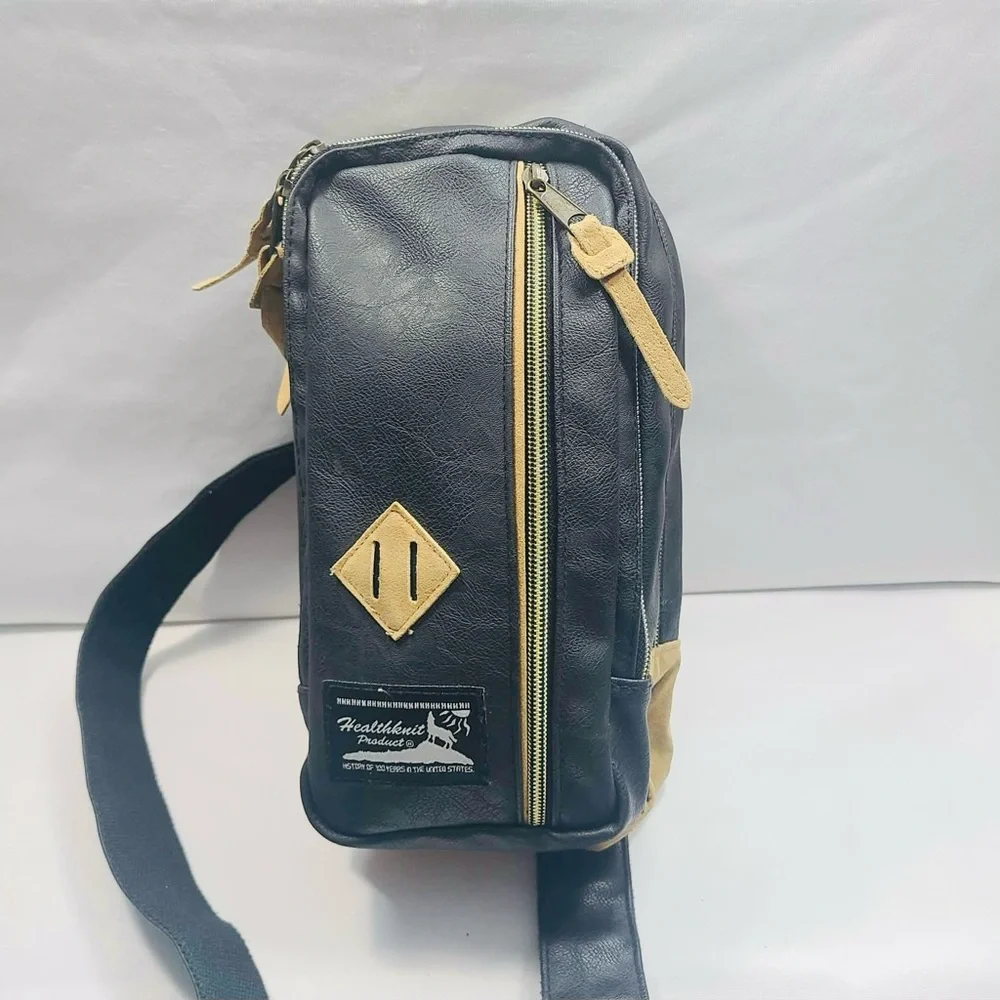Elegant Black and Tan Men's Messenger Bag